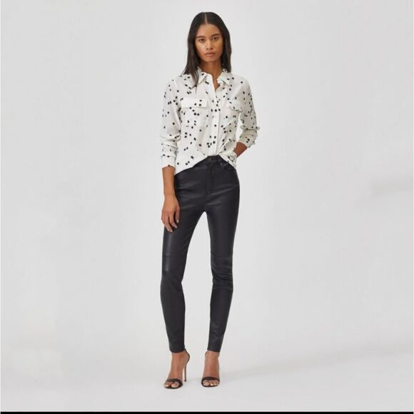 EQUIPMENT Slim Signature Star Silk Shirt White Top Small - Picture 15 of 15